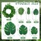 24 Strands 165 ft Artificial Vines with Leaves Tropical Leaf Garland and 60 Pcs Fake Monstera Palm Leaves Decor Faux Ivy Vines for Jungle Safari Plant Party Decoration
